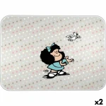 Alfombrilla protectora Mafalda BIRD Multicolor PVC 47 x 33 cm Sobremesa (2 Unidades)
