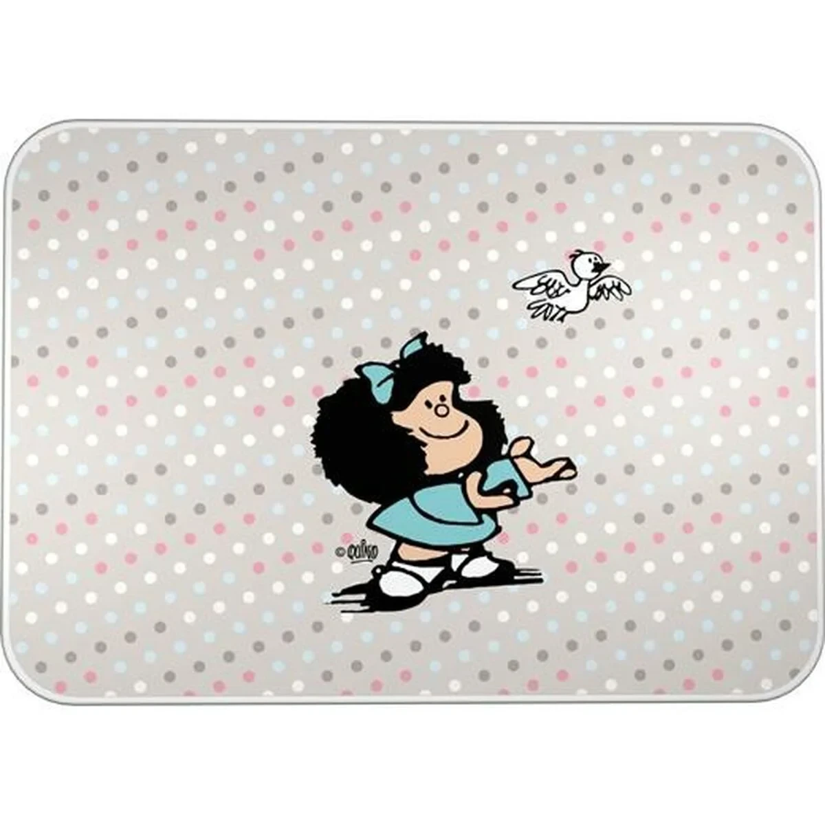 Alfombrilla protectora Mafalda BIRD Multicolor PVC 47 x 33 cm Sobremesa (2 Unidades)