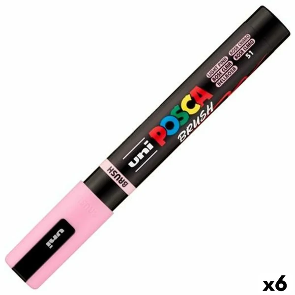 Marcador BRUSH POSCA PC-5BR Rosa claro (6 Unidades)