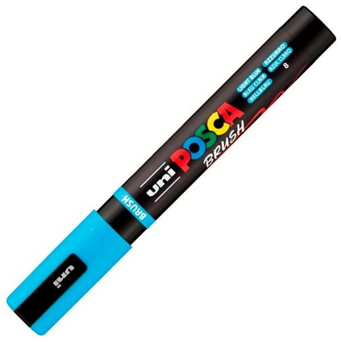 Marcador BRUSH POSCA PC-5BR Azul claro (6 Unidades)