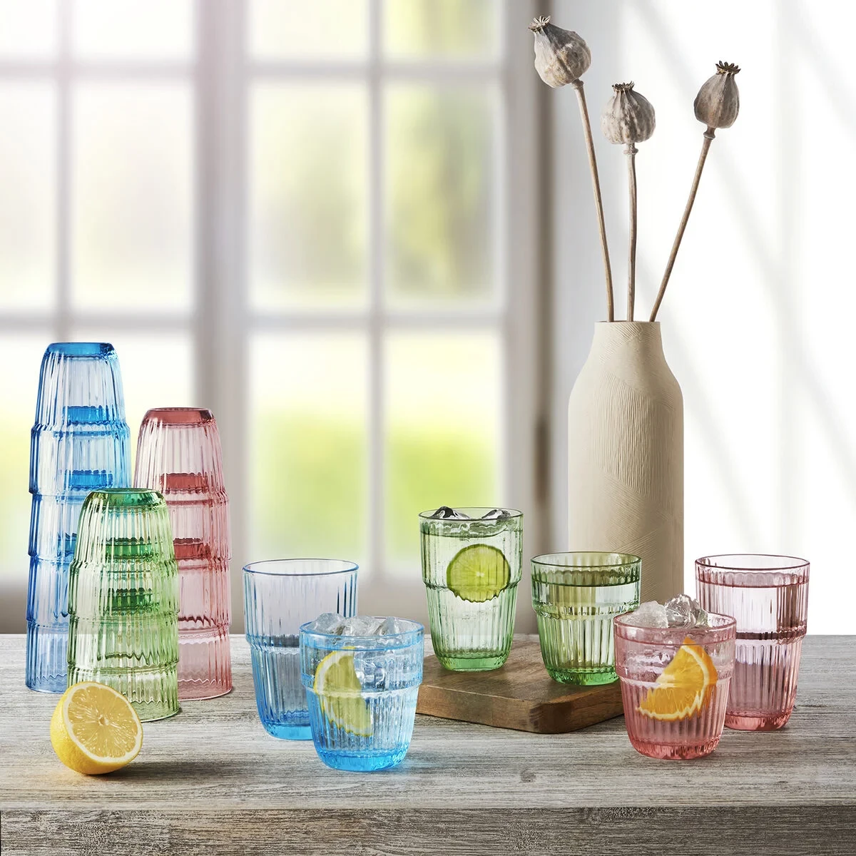 Vaso de agua Bormioli Rocco Barshine Verde Vidrio 300 ml (6 Unidades)