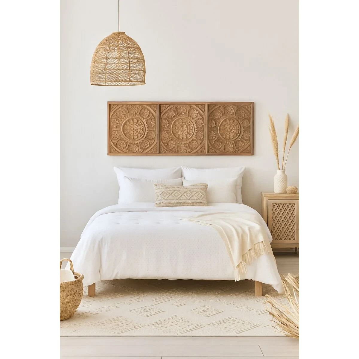 Cabecero de Cama Home ESPRIT Natural 182 X 3,5 X 60 CM