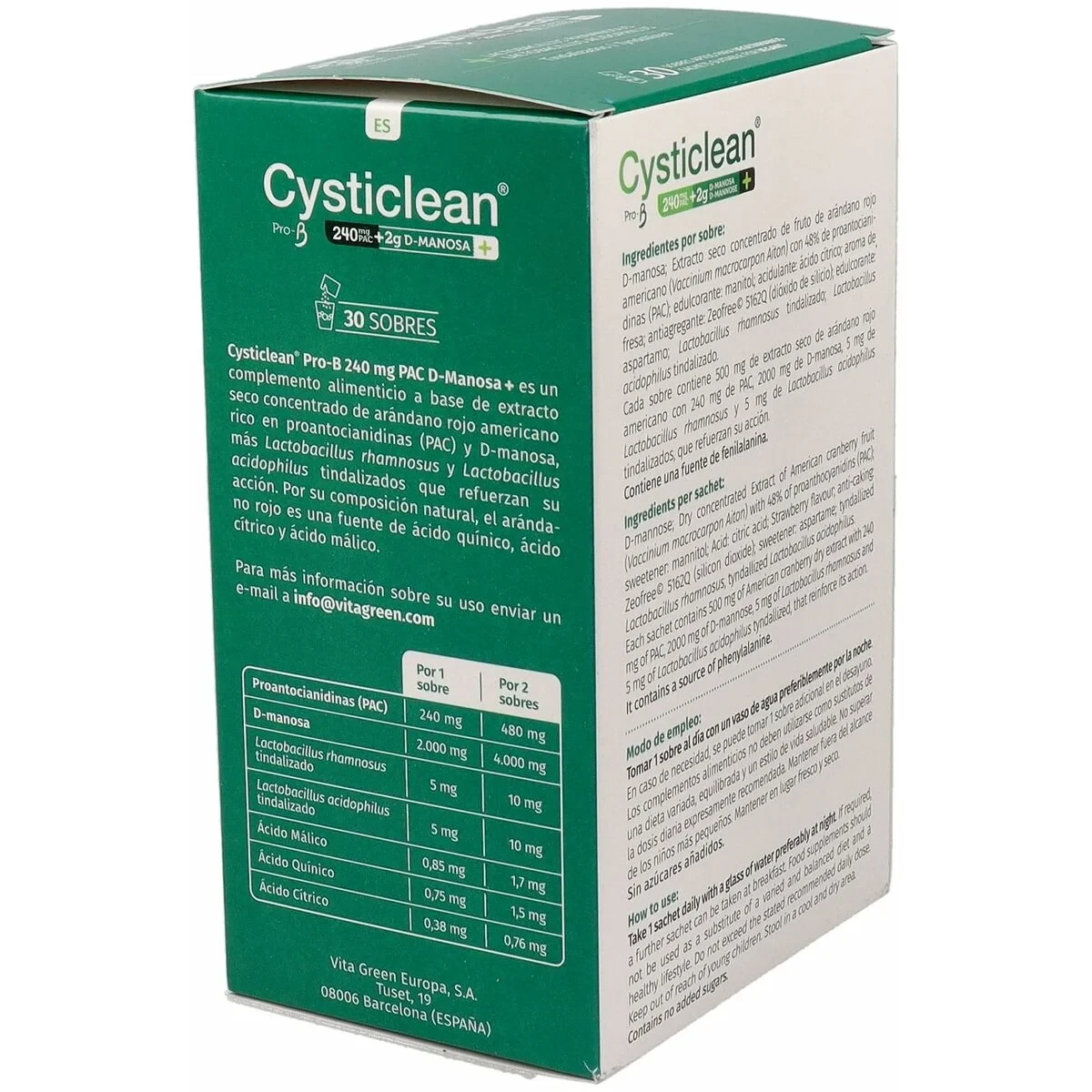Vitamina C CYSTICLEAN CYSTICLEAN PROB 30 unidades