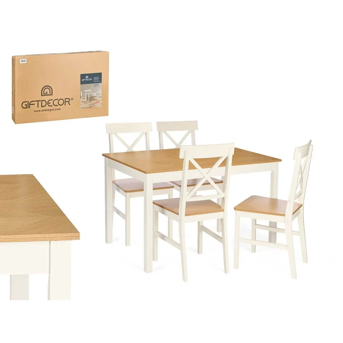 Conjunto de Mesa con 4 Sillas Gift Decor