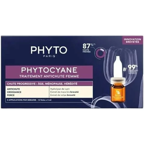 Set de Peluquería Phyto Paris Phytocyane Tratamiento Anticaída Reacción Mujer Lote 2 Piezas