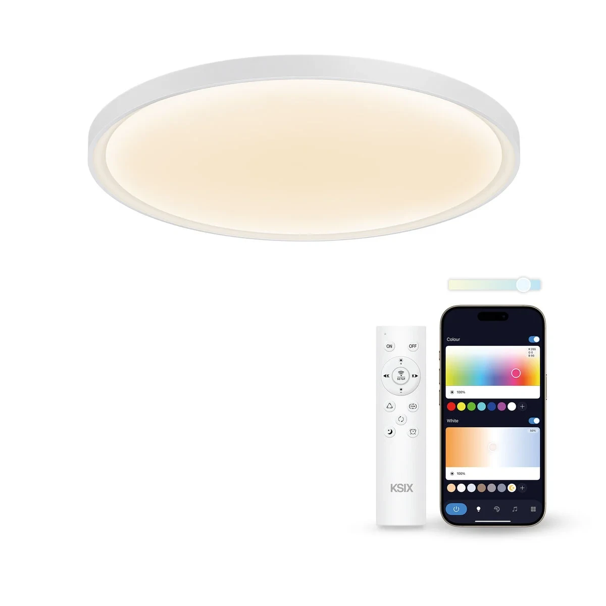 Plafón LED KSIX SmartLED KSIX Halo 2 Blanco Plástico 25 W (3000k - 6500k) (6500 K)