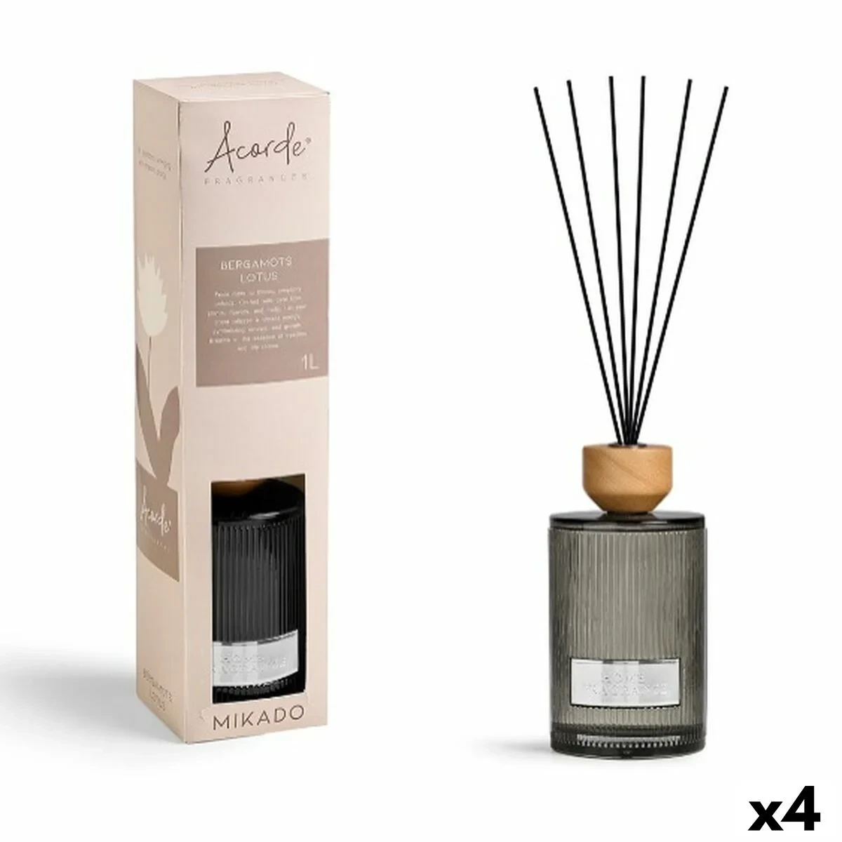 Varitas Perfumadas Acorde BERGAMOTS LOTUS 1 L (4 Unidades)