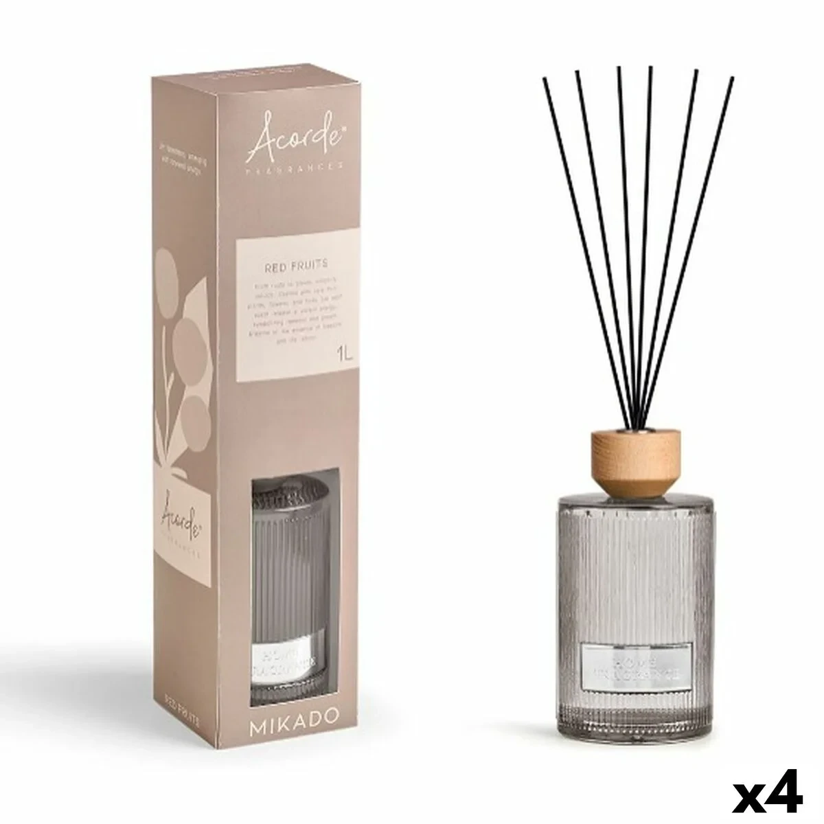 Varitas Perfumadas Acorde RED FRUITS 1 L (4 Unidades)