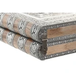 Caja-Joyero Home ESPRIT Plateado Natural Madera Aluminio 22,5 x 18,8 x 7,6 cm