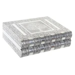 Caja-Joyero Home ESPRIT Plateado Natural Madera Aluminio 22,5 x 18,8 x 7,6 cm