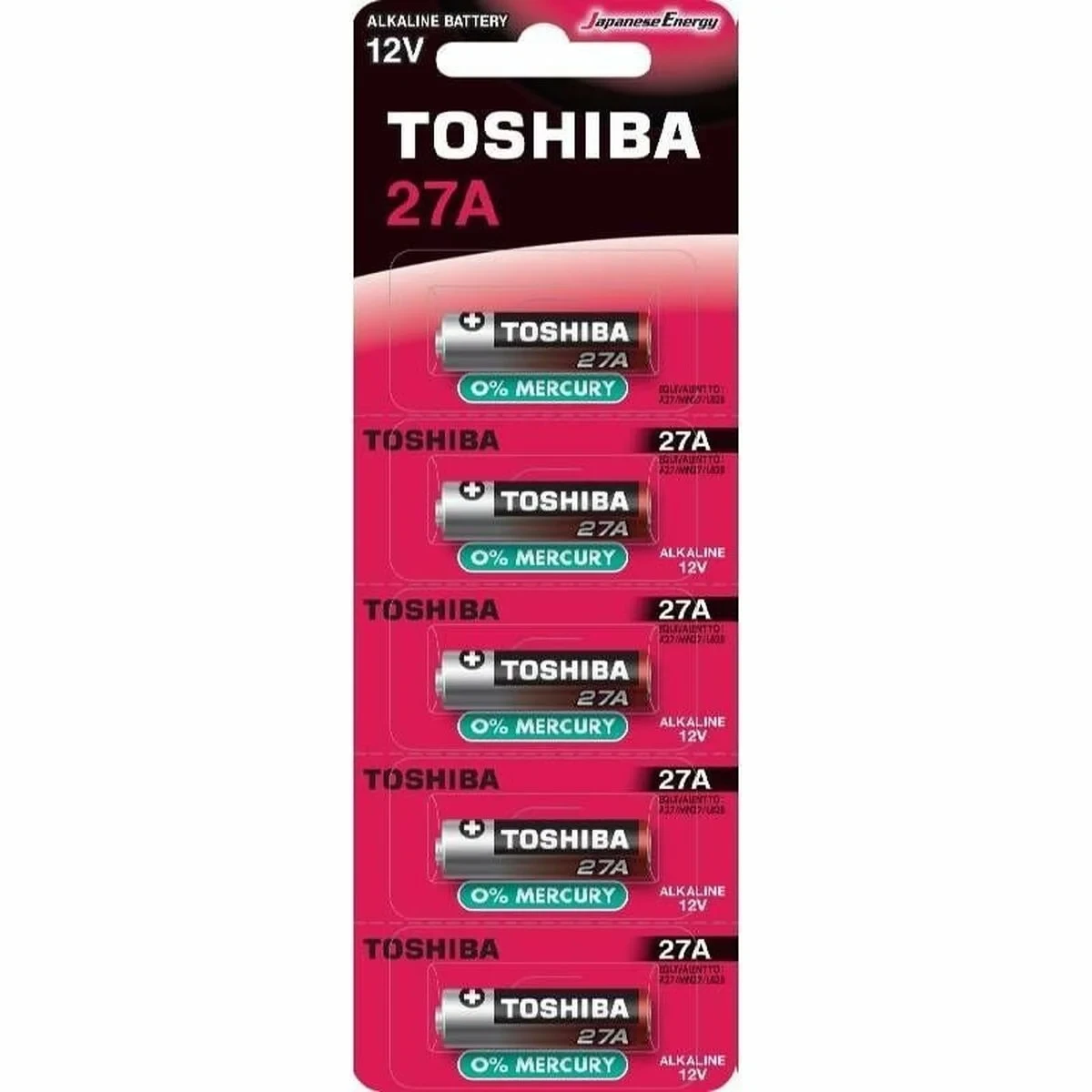 Pilas Recargables Toshiba 27A 12 V (5 Unidades)