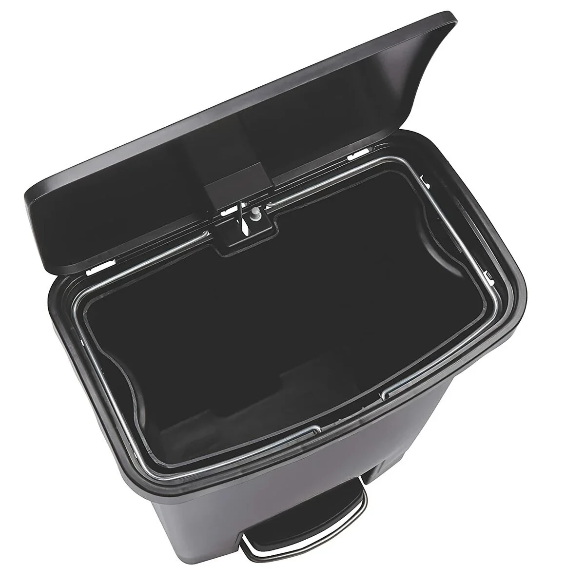 Cubo para la Basura Rubbermaid TAPA BASCULANTE Blanco Negro Plástico 25 L