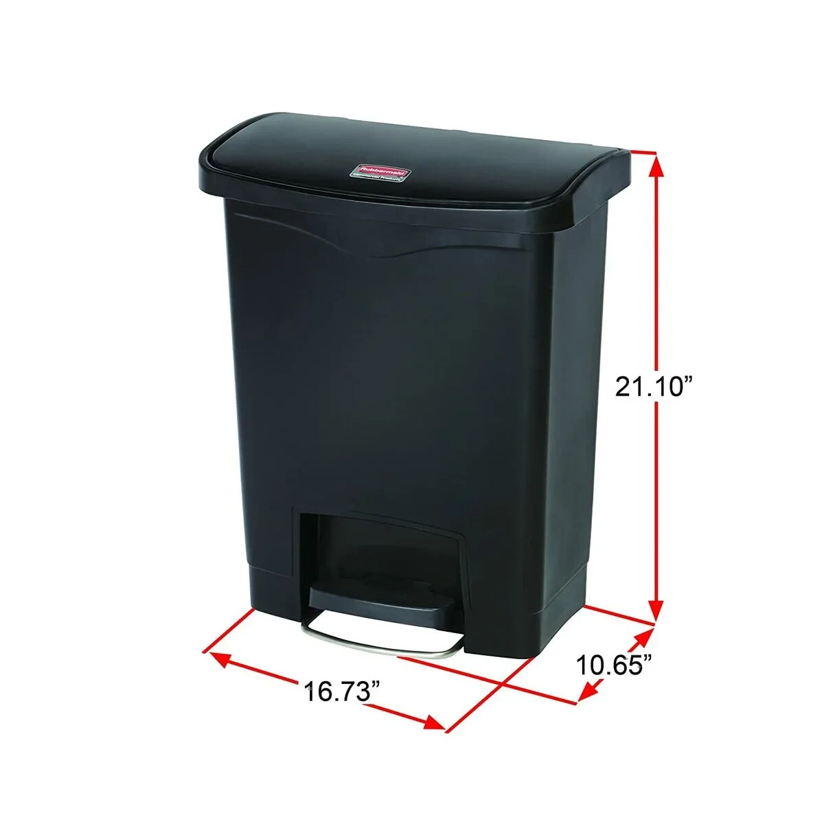 Cubo para la Basura Rubbermaid TAPA BASCULANTE Blanco Negro Plástico 25 L