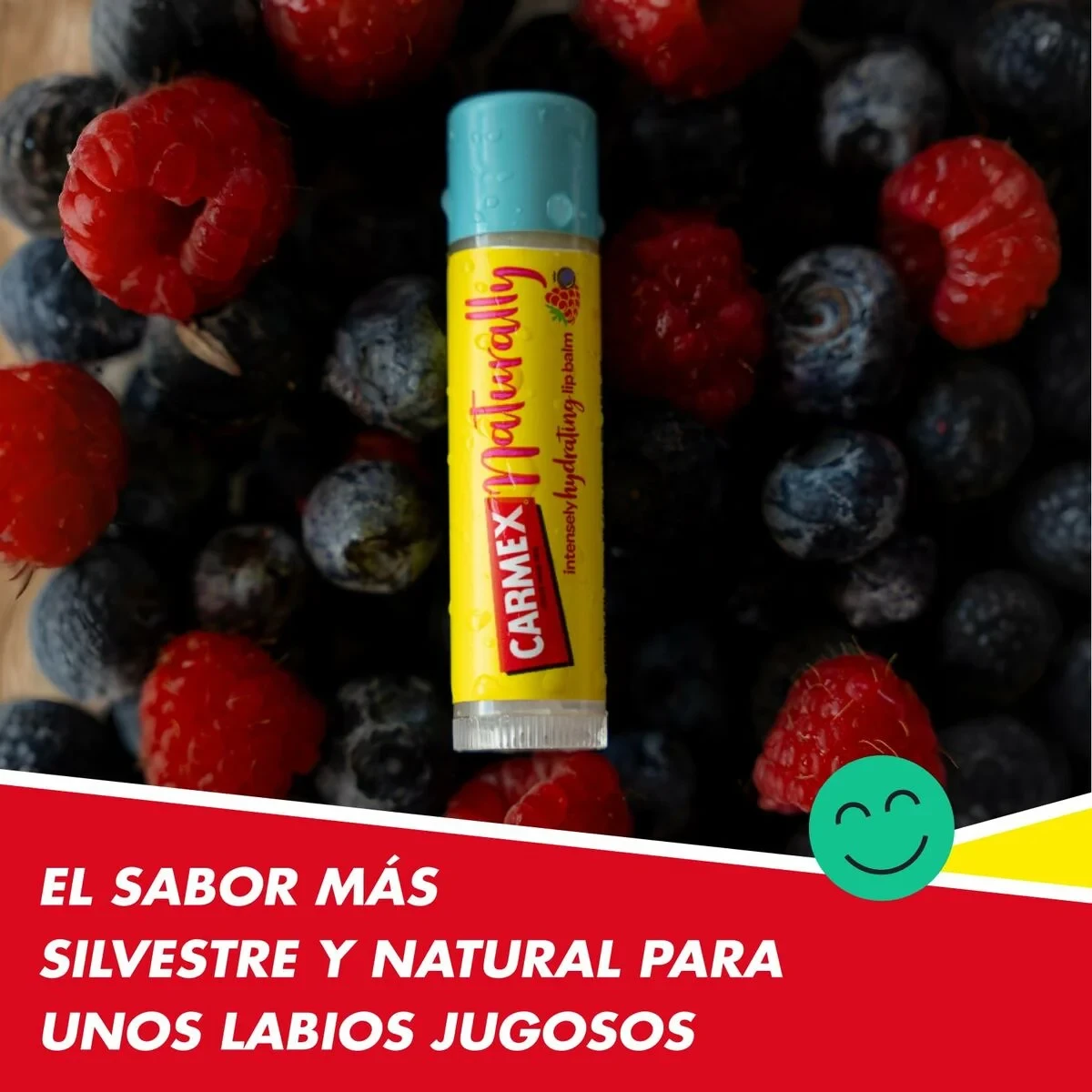 Bálsamo Hidratante Carmex Hi Anti-Age Transparente Frutos rojos Stick Voluminizador labial