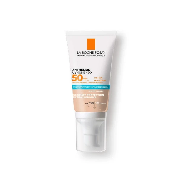 Protector Solar con Color La Roche Posay Anthelios Uvmune 50 ml Blanco Spf 50 Crema Crema Hidratante con Color