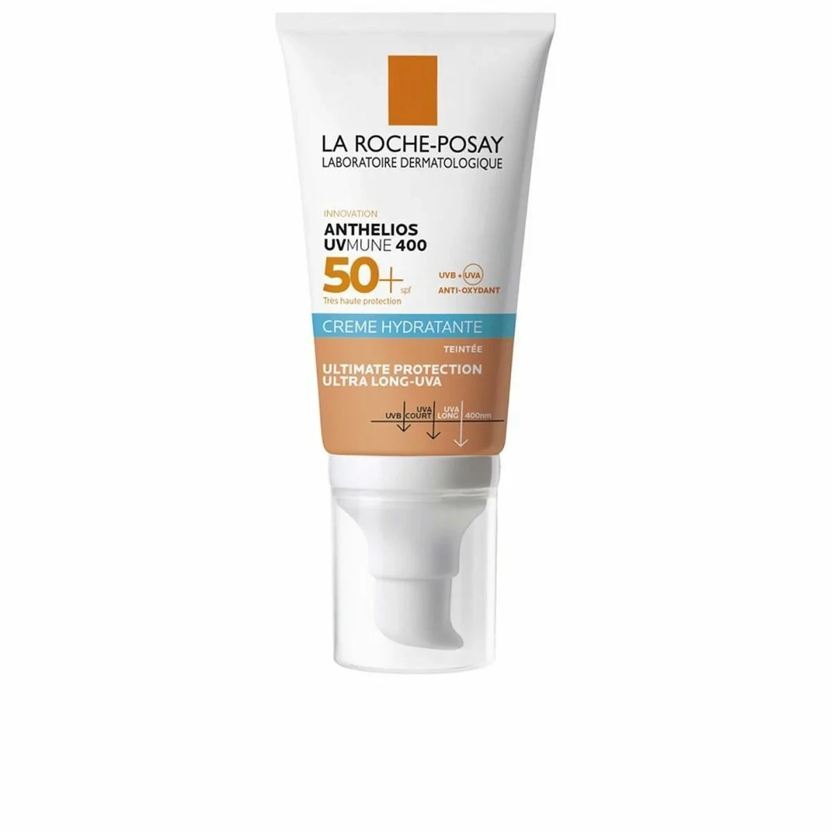 Protector Solar con Color La Roche Posay Anthelios Uvmune 50 ml Blanco Spf 50 Crema Crema Hidratante con Color