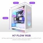 Caja Semitorre ATX NZXT H7 Flow RGB Midi Blanco