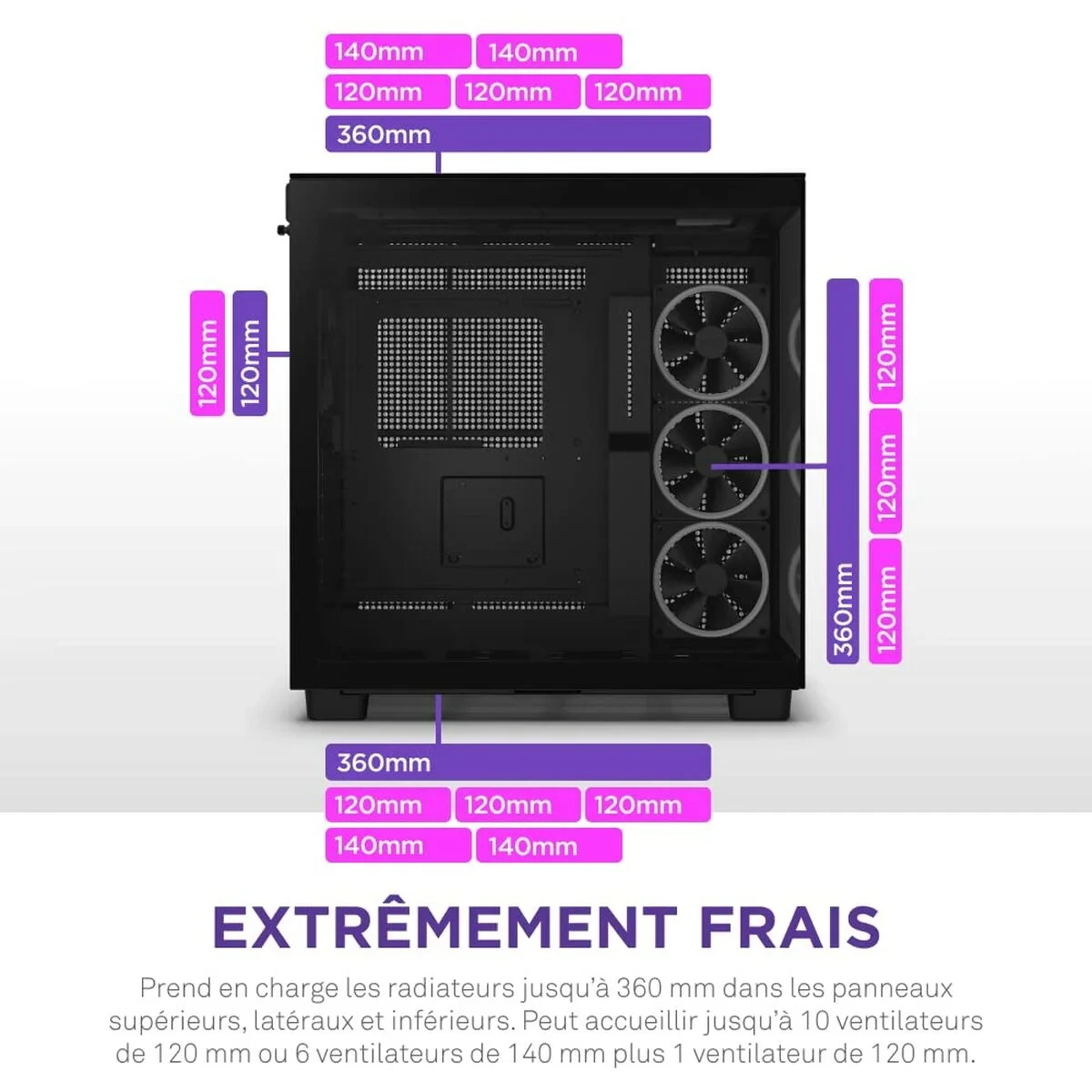 Caja Semitorre ATX NZXT H9 Elite Negro