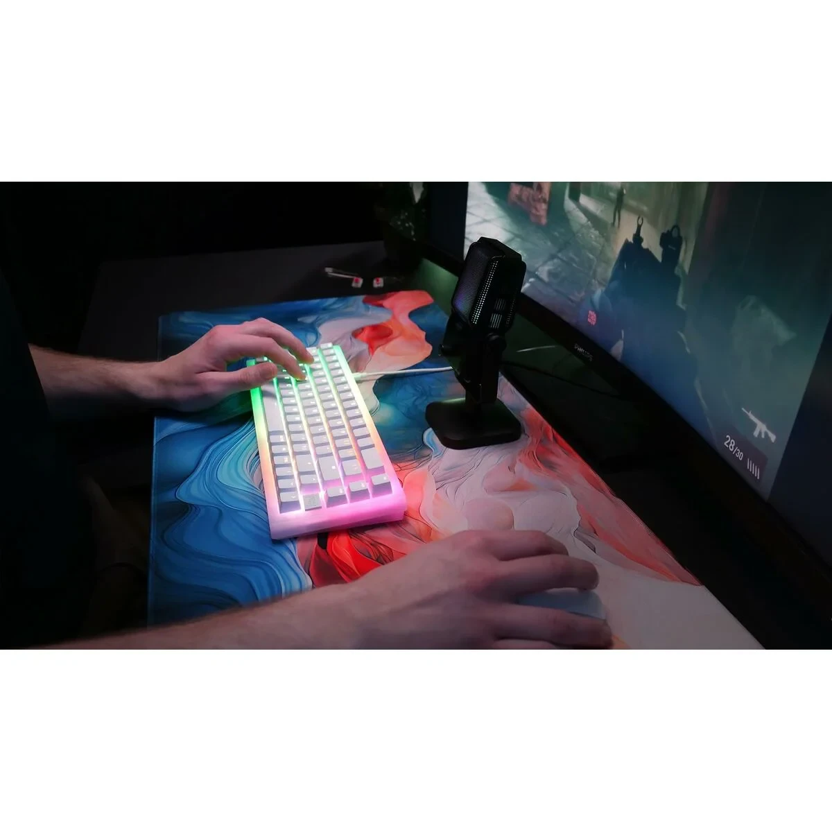 Teclado y Ratón Cherry CXK5V2RGBCPTTPWHTRFR