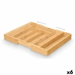 Organizador para Cubiertos Kinvara Natural Bambú 47,5 x 5 x 36 cm Plegable (6 Unidades)