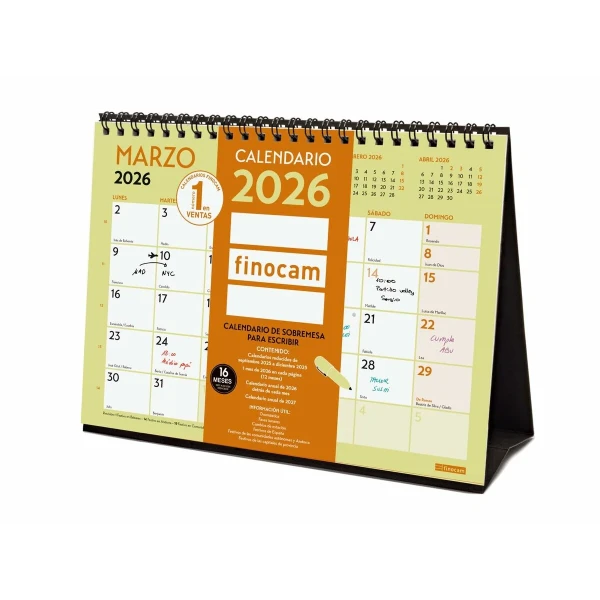 Calendario de Sobremesa Finocam Multicolor Papel 21 x 15 cm