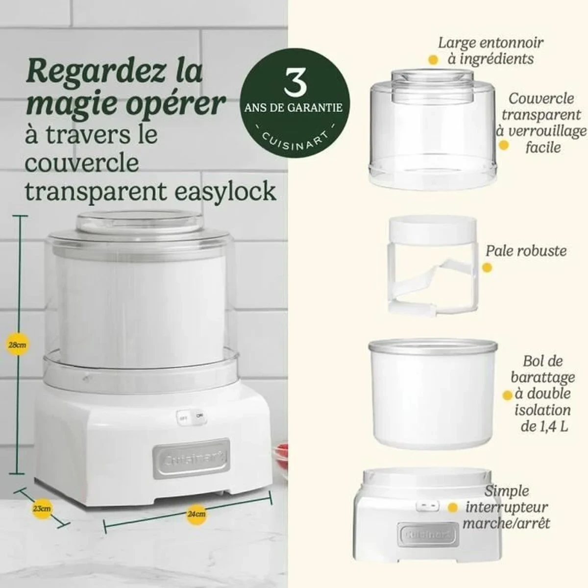 Heladera Cuisinart ICE21E Blanco Plástico 1,4 L