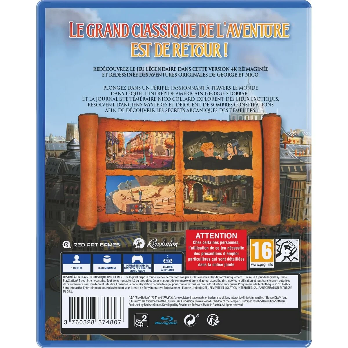 Videojuego PlayStation 4 Just For Games LES CHEVALIERS DE BAPHOMET