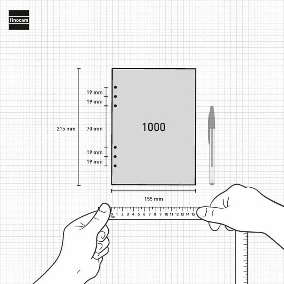 Recambio para Agenda Finocam OPEN R1098 2026 15,5 x 21,5 cm