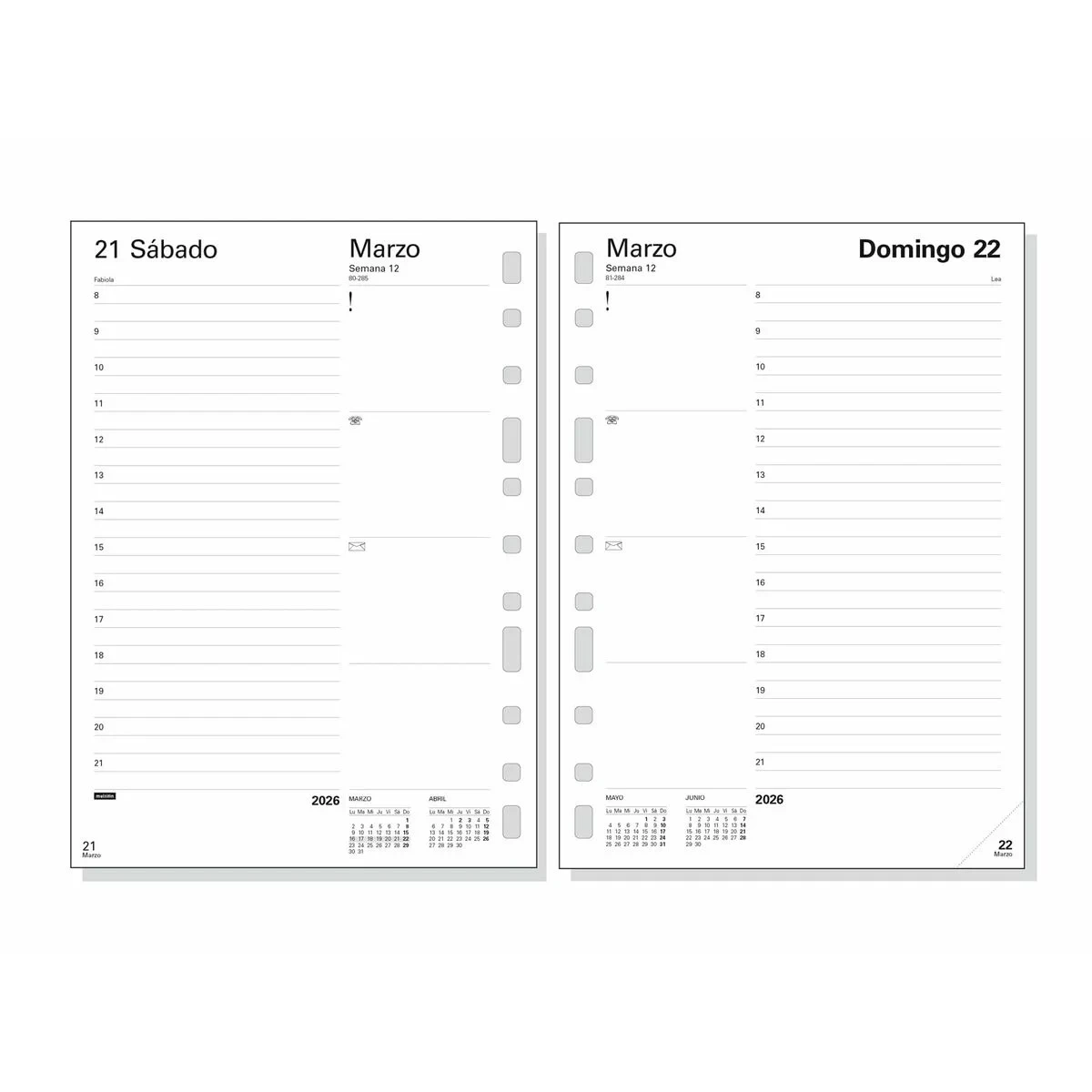 Recambio para Agenda Finocam MULTIFIN 2026 15,5 x 21,5 cm