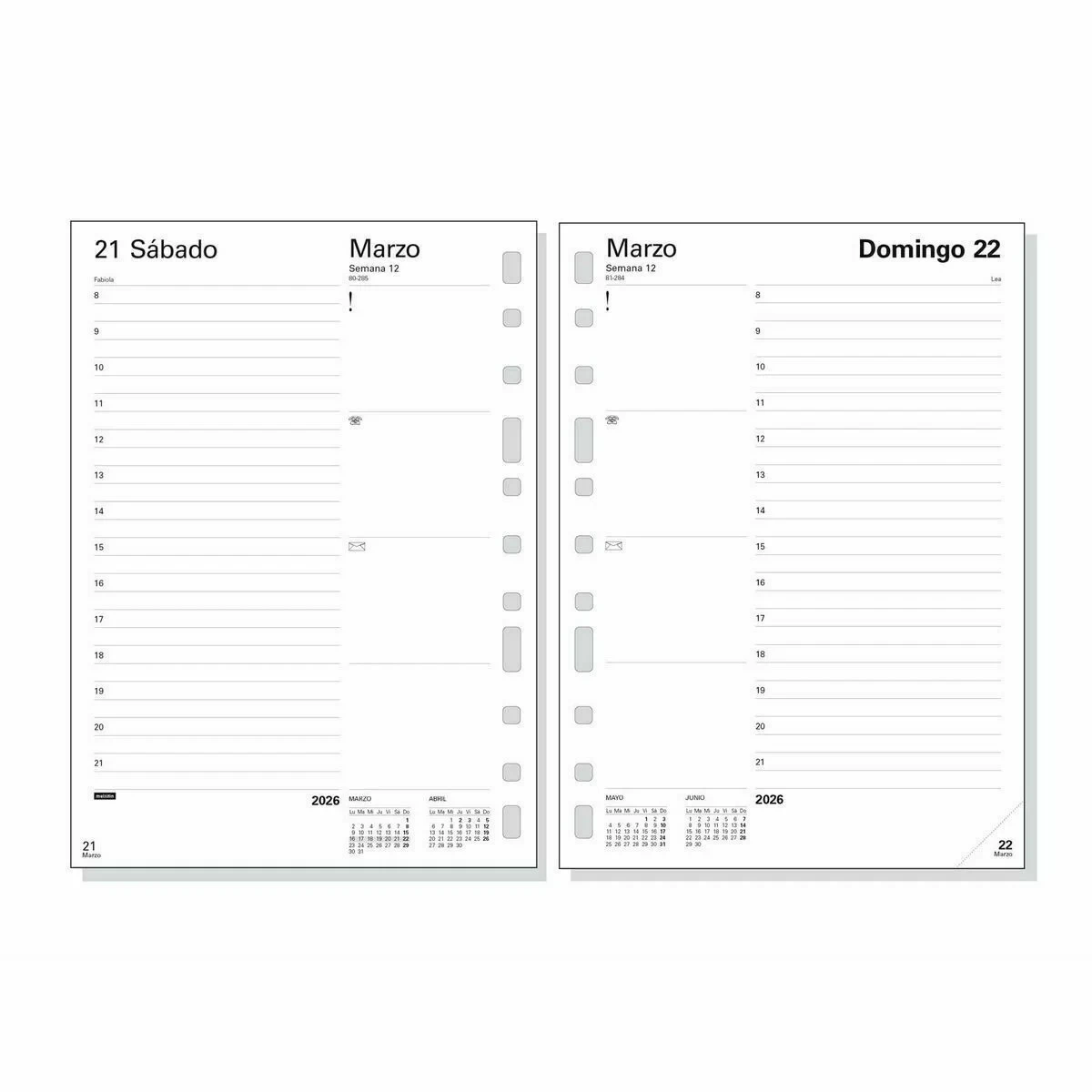 Recambio para Agenda Finocam MULTIFIN 2026 15,5 x 21,5 cm