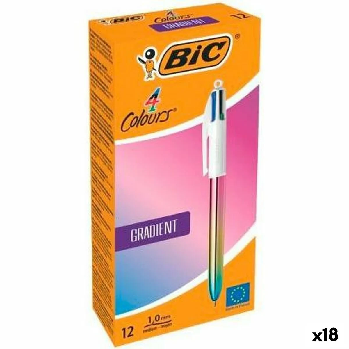 Set de Bolígrafos Bic GRADIENT Multicolor 0,32 mm (18 Unidades) (12 Piezas)