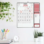 Calendario de pared Finocam Plus Papel 2026 21,5 x 32,5 cm