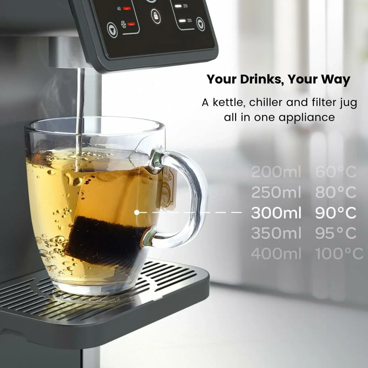 Dispensador de Agua Aqua Optima STAUR001 Negro Plástico