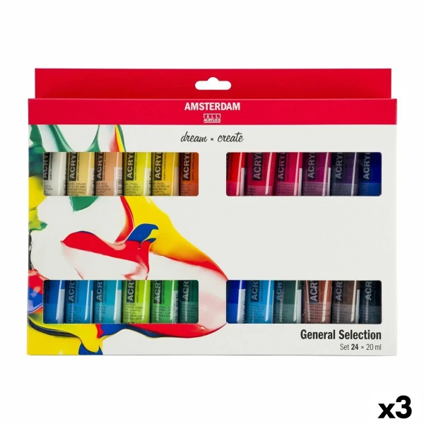 Set de Pintura Acrílica Talens Multicolor 20 ml 24 Piezas (3 Unidades)