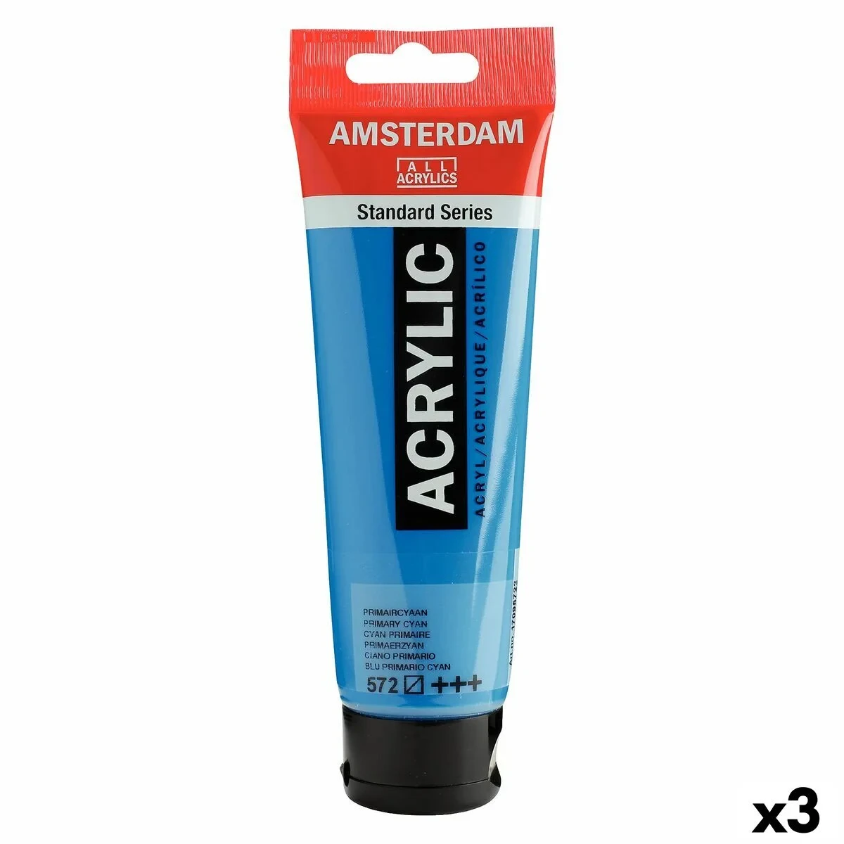 Pintura acrílica Talens Amsterdam Cian 120 ml (3 Unidades)