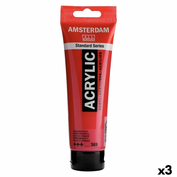 Pintura acrílica Talens Amsterdam Magenta 120 ml (3 Unidades)