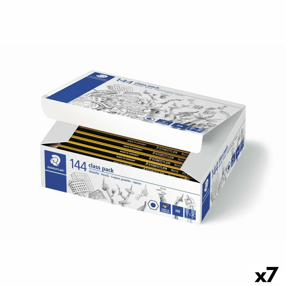 Set de Lápices Staedtler NORIS HB Hexagonal HB 144 Piezas (7 Unidades)