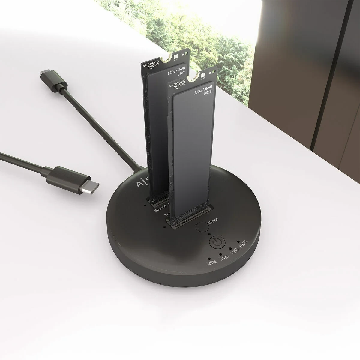 Base de carga Aisens ASDS-2M2N05-BK Negro