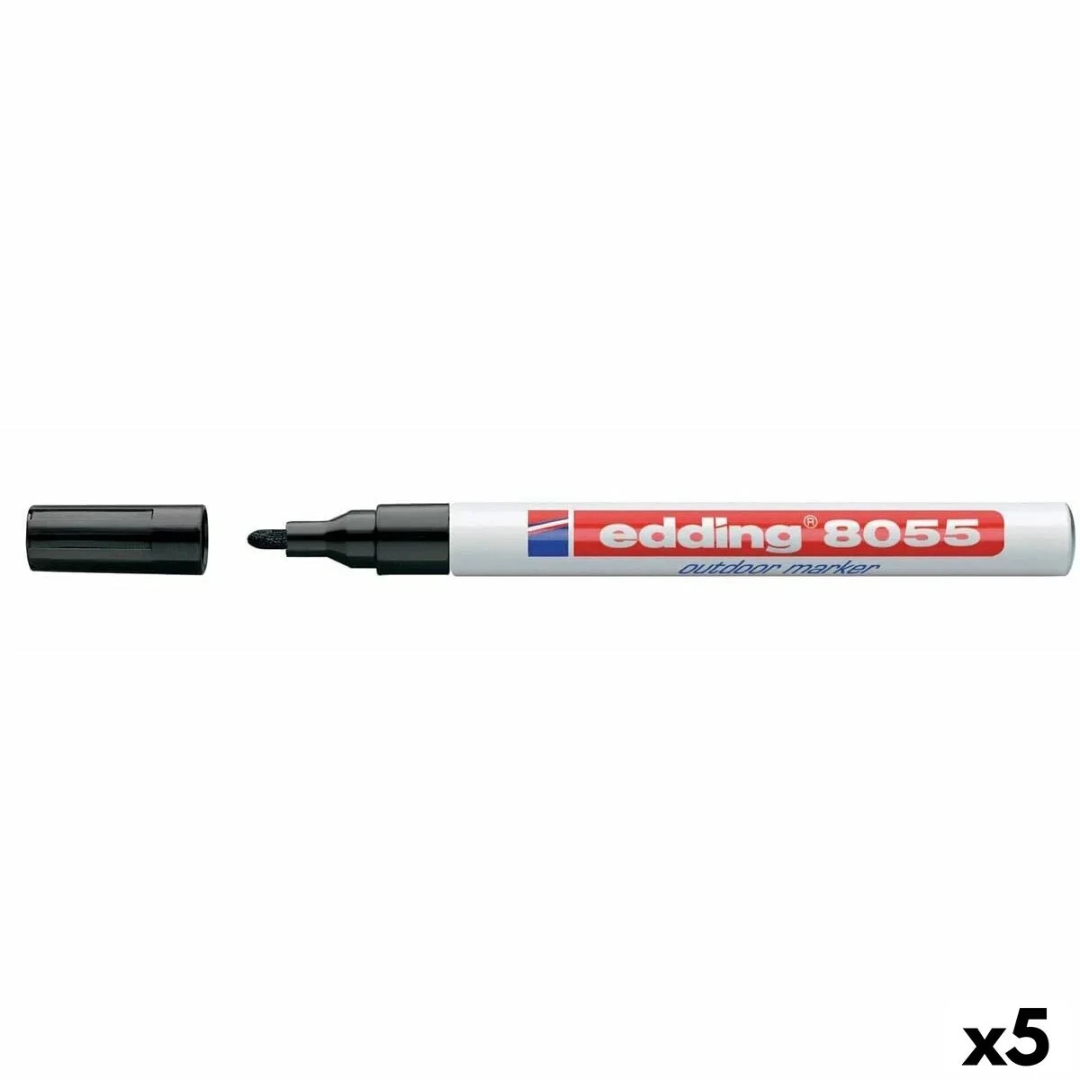 Rotulador permanente Edding EDDING 8055 Negro 1-2 mm (5 Unidades)