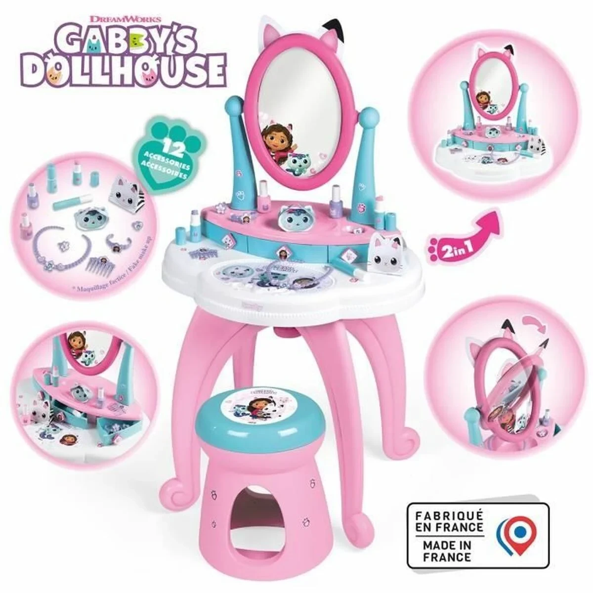 Set de Maquillaje Infantil Smoby Gabby and the Magic House Rosa Rose