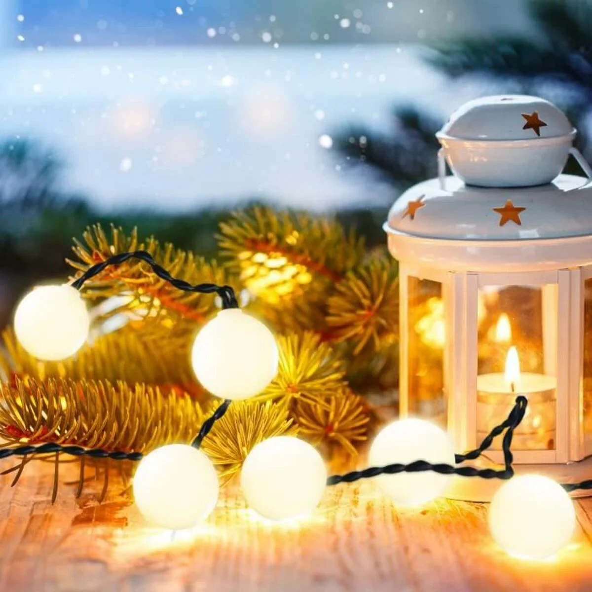 Guirnalda de Luces LED Lumi Garden BILLY SPHERICAL 60 LEDS Negro noir 1 W