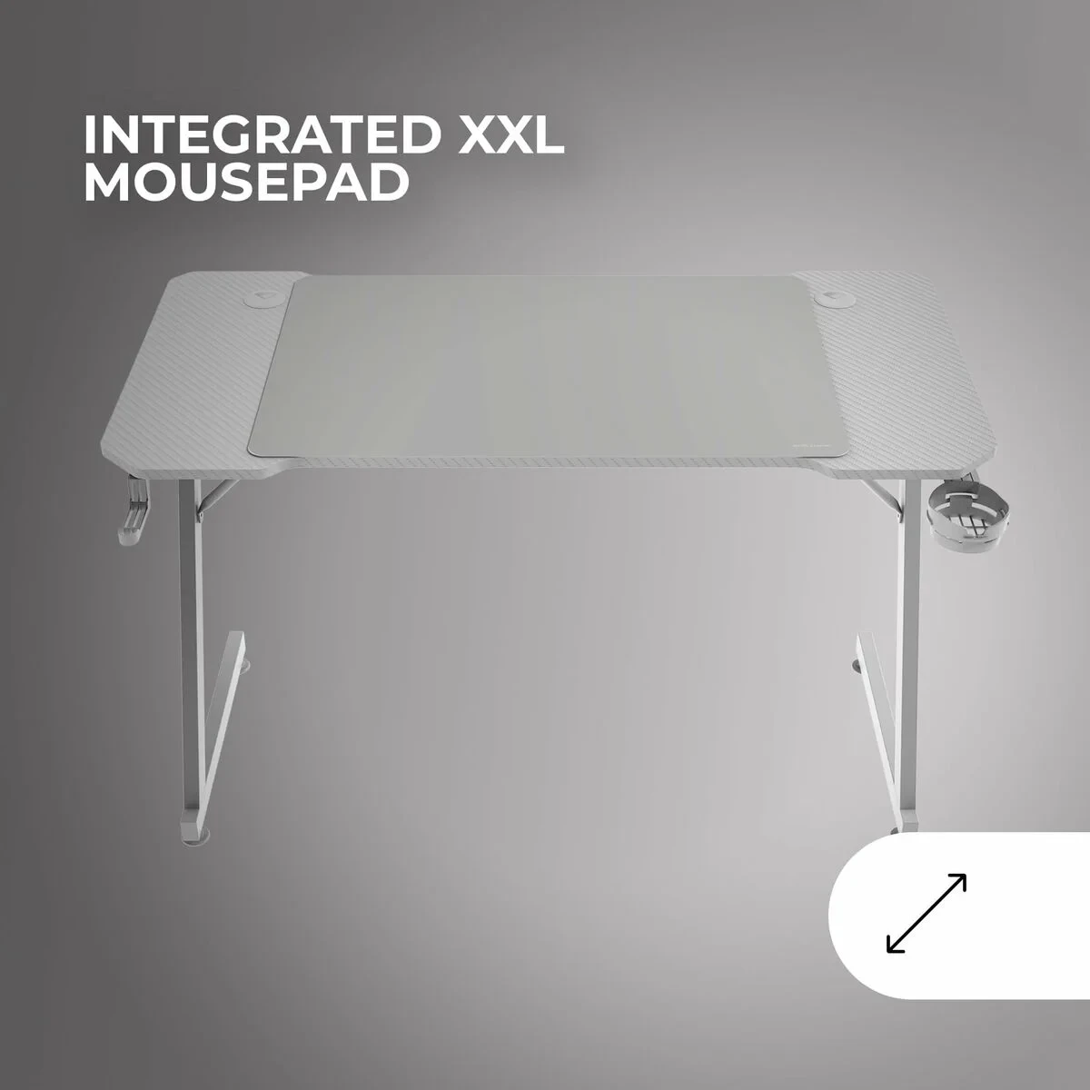 Mesa de Escritorio Gaming Mars Gaming ERGO Blanco 140 x 60 cm