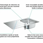Fregadero de Un Seno Grohe 31552SD1 Gris