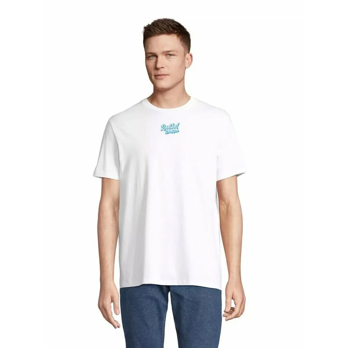 Camiseta de Manga Corta Hombre RADIKAL Nice Tractor Near the Bull XL Blanco