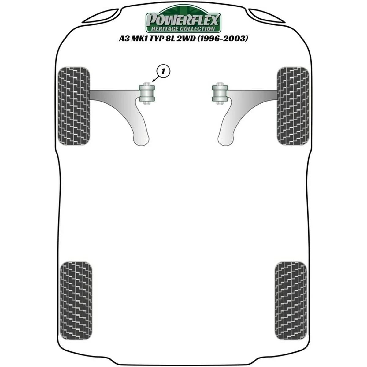 Silentblock Powerflex PFF85-505BLK Delantera 1 unidad