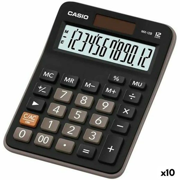 Calculadora Casio MX-12B Negro 14,7 x 10,6 x 2,9 cm (10 Unidades)