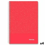 Cuaderno Imprex Rojo Din A4 80 Hojas (4 Unidades)