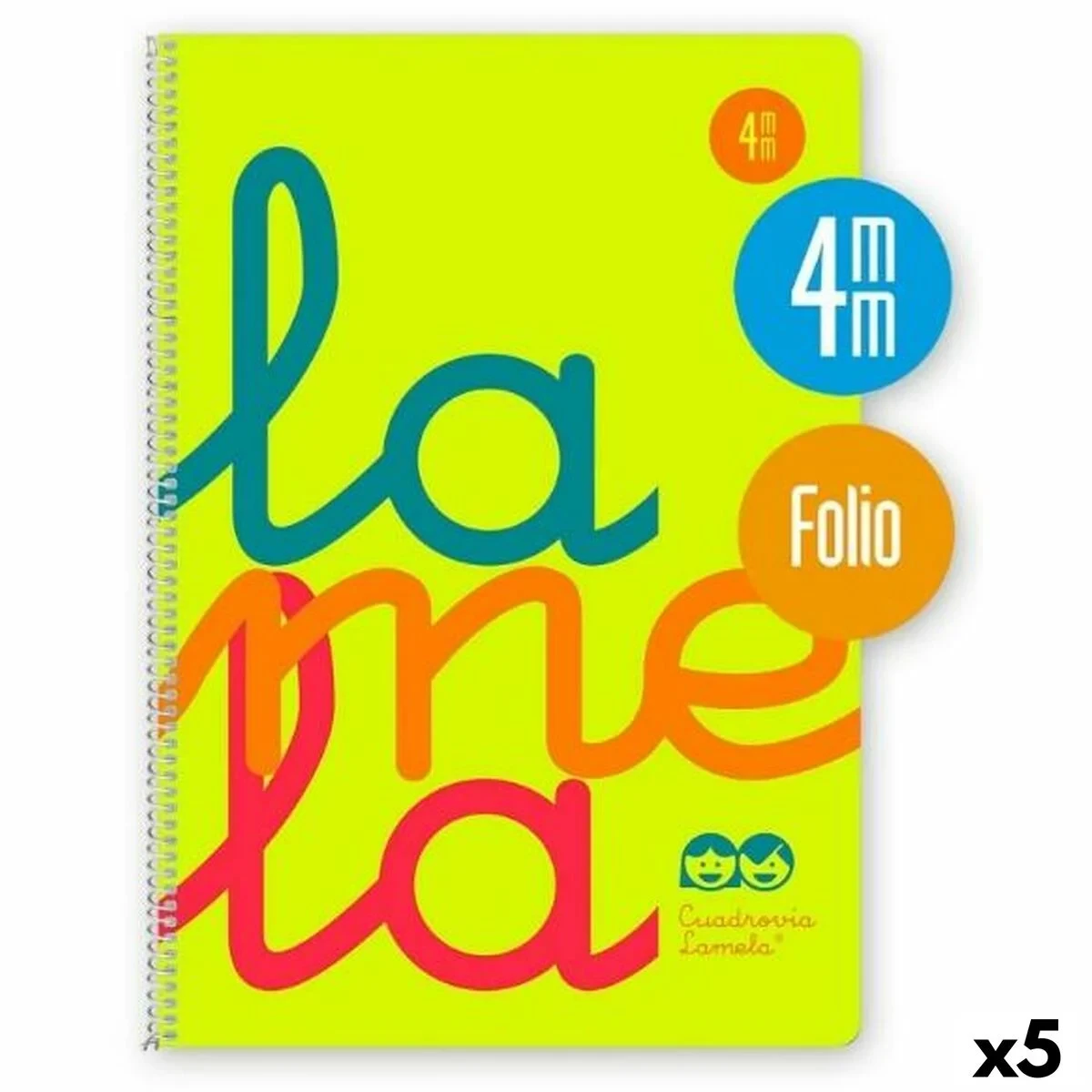 Libreta de Anillas Lamela Amarillo Din A4 80 Hojas (5 Unidades)