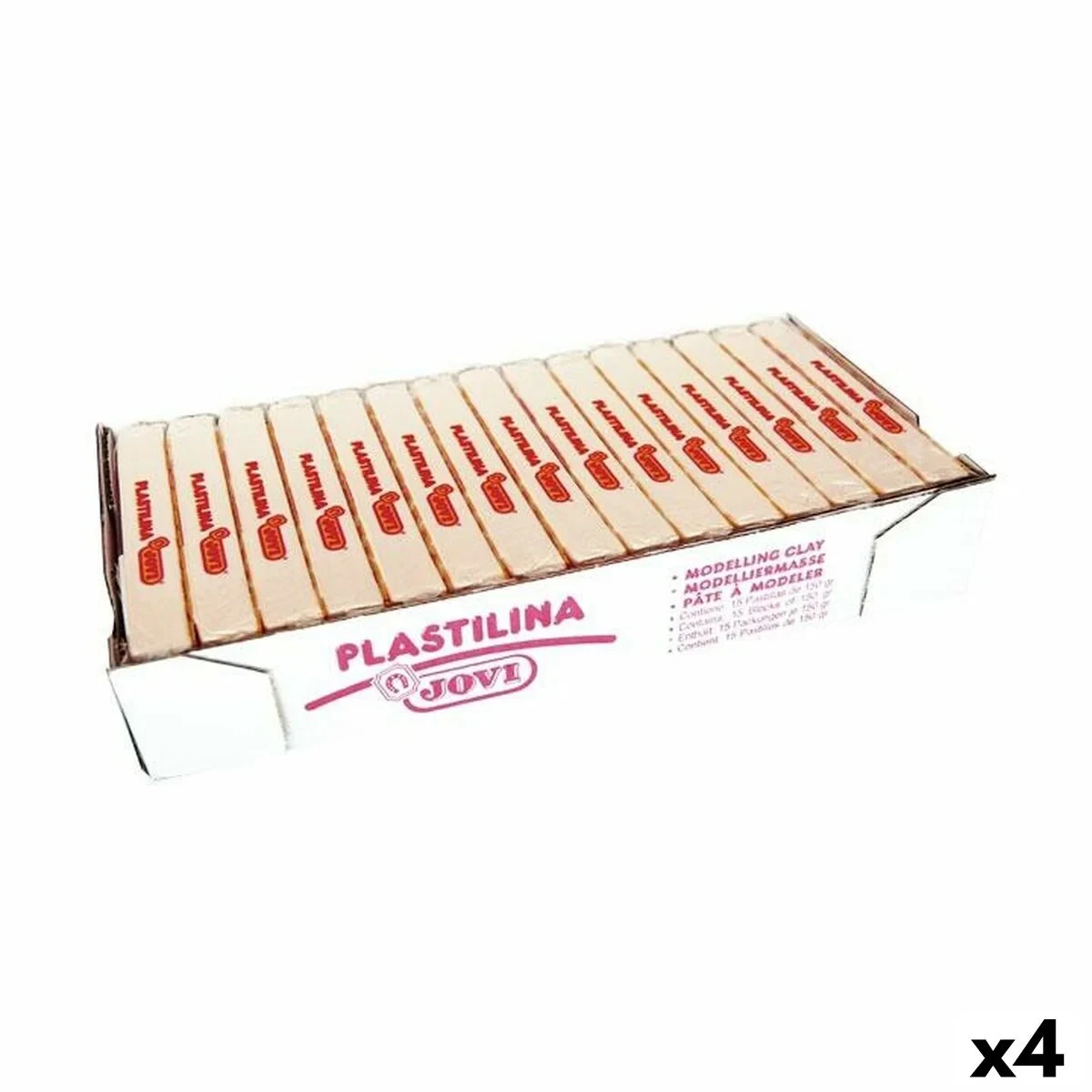 Plastilina Jovi Blanco 150 g 15 Piezas (4 Unidades)