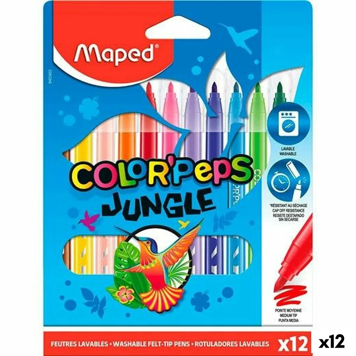 Set de Rotuladores Maped COLOR´PEPS JUNGLE Multicolor 12 Piezas (12 Unidades)
